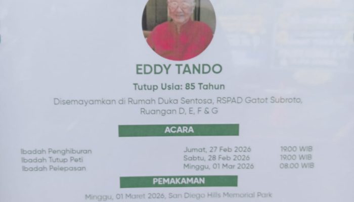 Ayah Pendiri PT Arwana Citramulia Tbk, Eddy Tando, Tutup Usia 85 Tahun