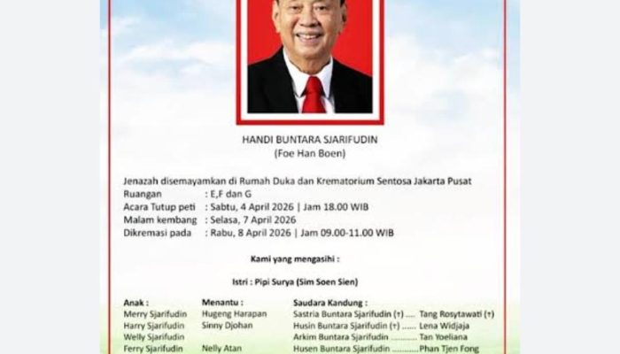 Pendiri Kenari Djaja, Handi Buntara Sjarifudin Tutup Usia 91 Tahun