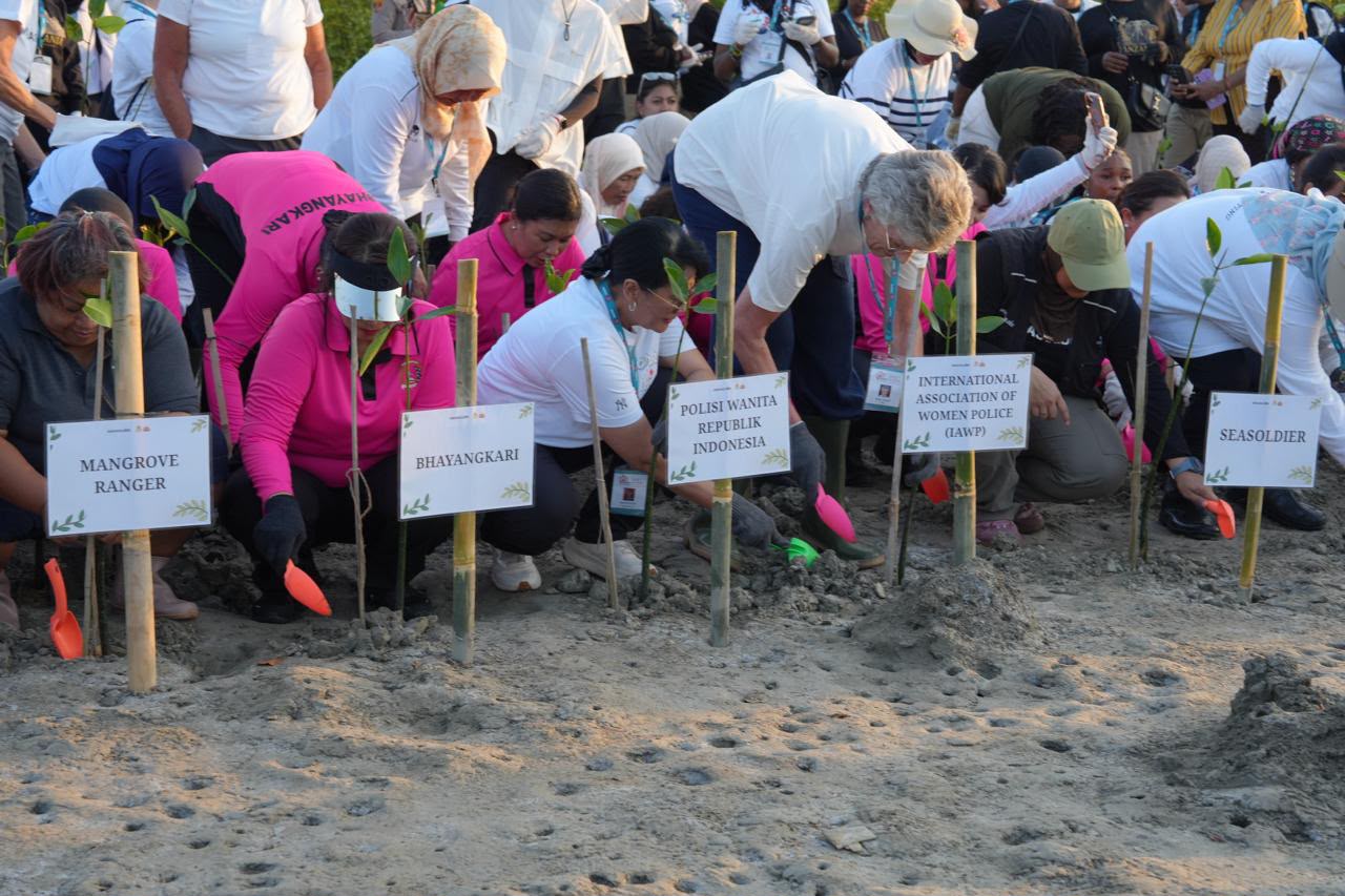 Aksi Jaga Pesisir Bali: POLRI dan Seasoldier Tanam 1.000 Bibit Mangrove di Pesisir Denpasar, Bali